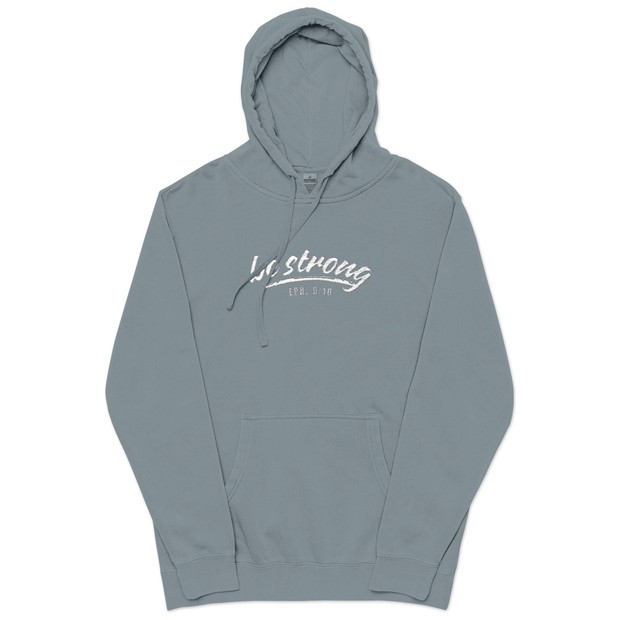 Be Strong Ephesians 6:10 embroidered pigment-dyed hoodie